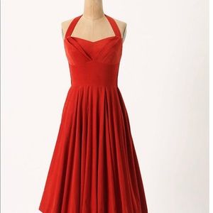 Anthropologie Red High Low Dress